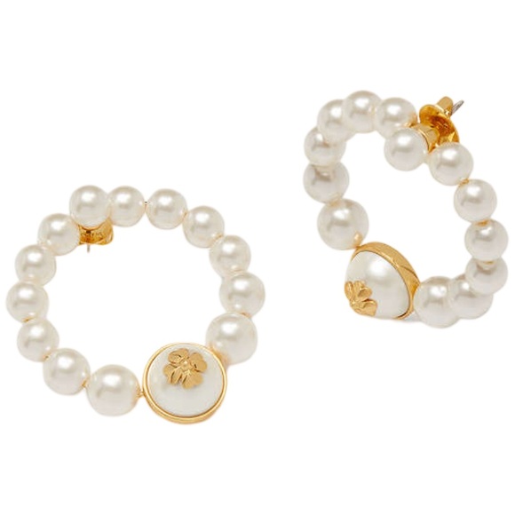 KATE SPADE • Pearls on Pearls Hoop Drop Earrings - Picture 3 of 8